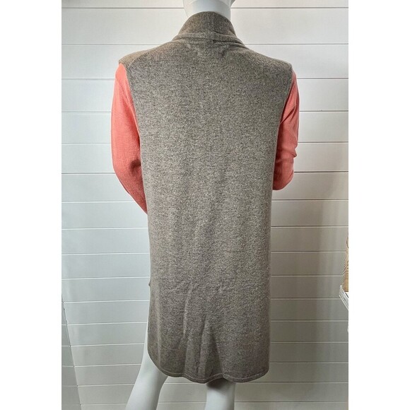 Max Studio Tan 100% Cashmere Shawl Collared Open Cardigan Sweater Size L - Picture 4 of 12